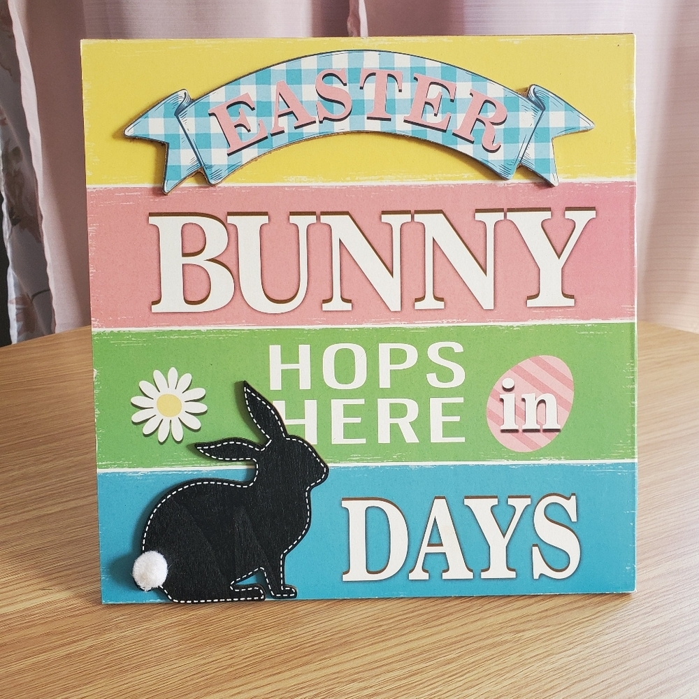 Easter bunny chalkboard‎ countdown stand wall decor